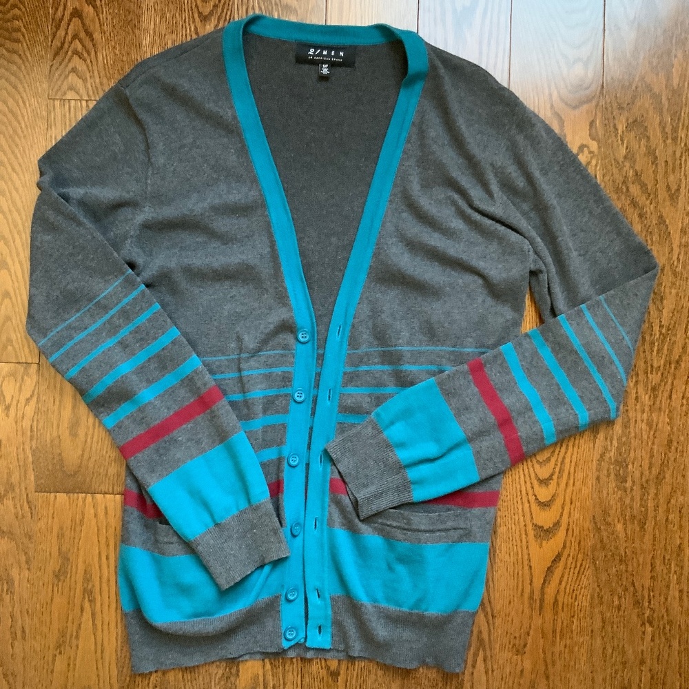 FOREVER 21 Cardigan Grey with Stripes. Size S.
